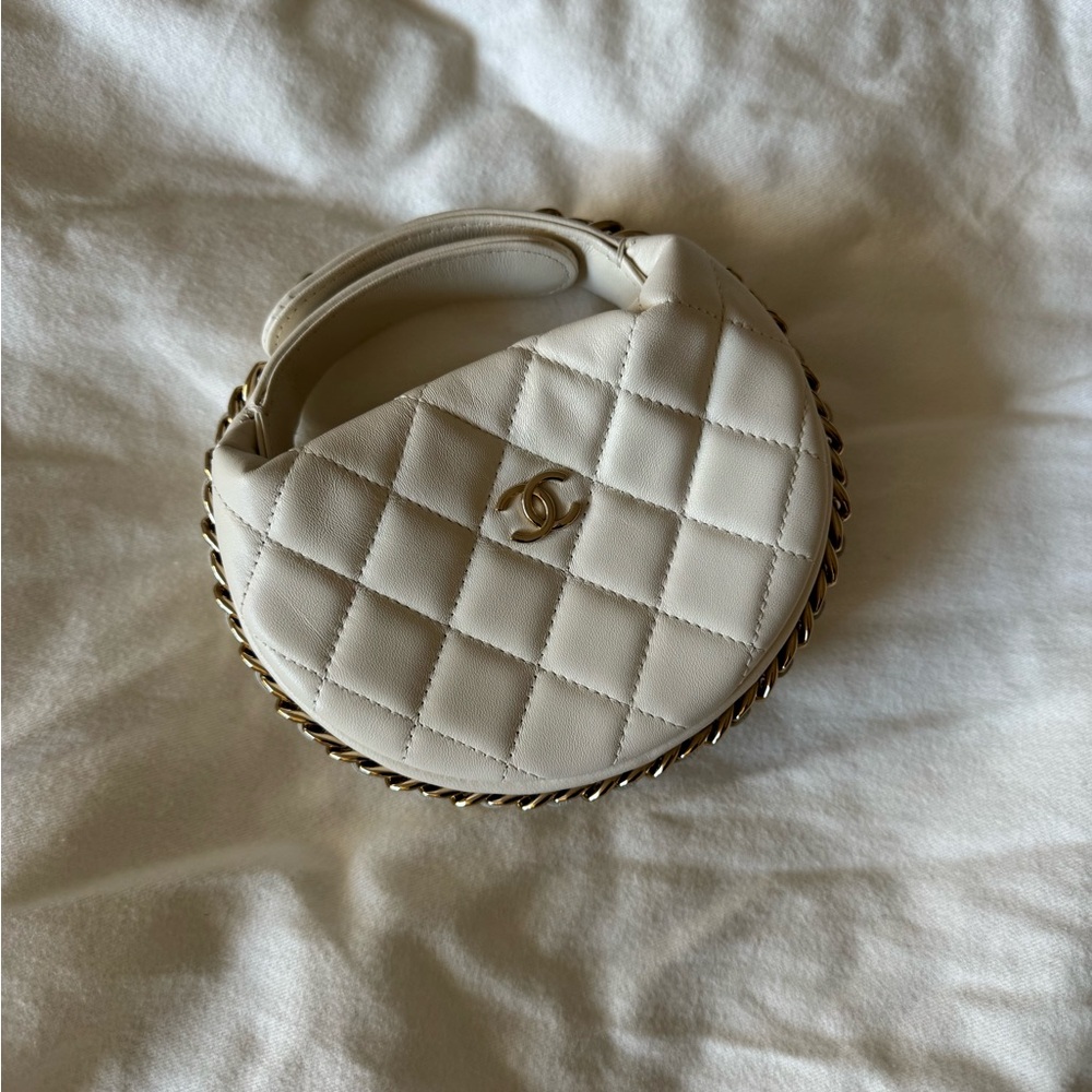 Chanel White Mini Pouch Clutch